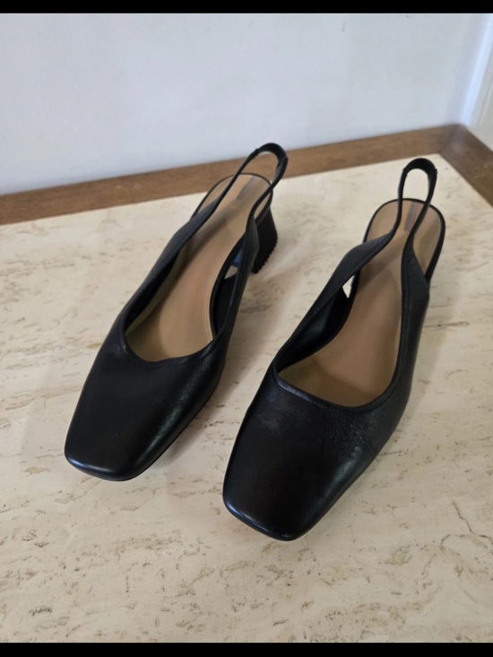 Sam Edelman Shoes - Sam Edelman Black Leather Slingback Block Heel Pumps